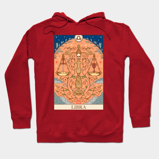 Zodiac sign tarot card Libra Hoodie by OccultOmaStore